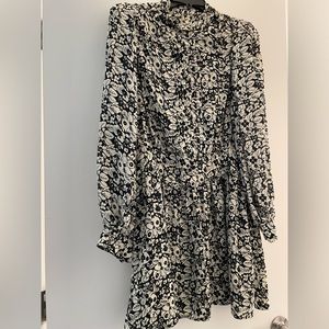 Topshop high neck pleat detail floral dress